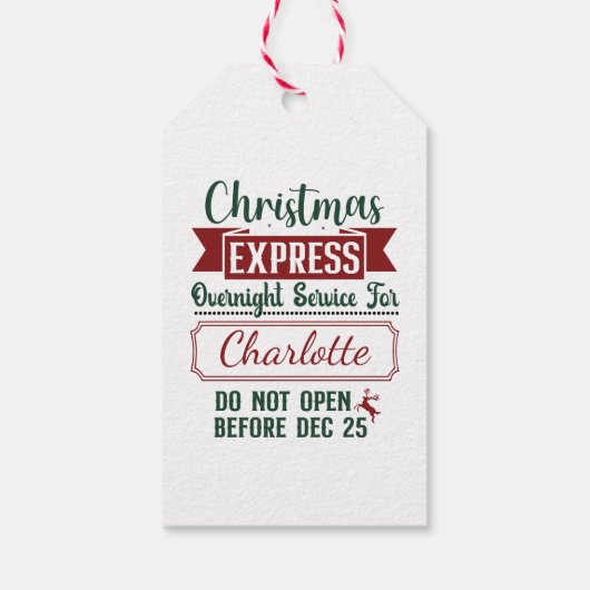 Festes Überraschungszeichen Geschenkanhänger (Rückseite)