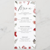 Festes Weihnachtsmenü für Aquarellbilder - Weihnac Menükarte (Vorderseite)