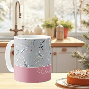 Festes Weihnachtsmuster für Wasserfarben Kaffeetasse
