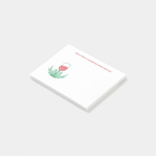 Festes Weinglas Post-it Klebezettel (angewinkelt)