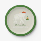 festes Weißes Elefant-Party Illustriert Pappteller (Vorderseite)