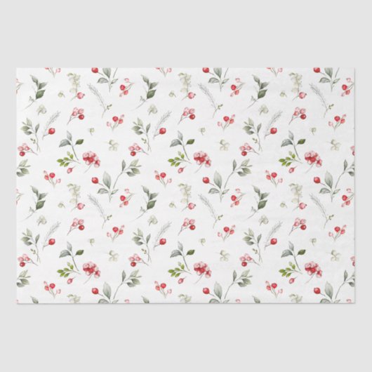 Festes Winter Berry Tissue Paper Seidenpapier (Vorderseite)