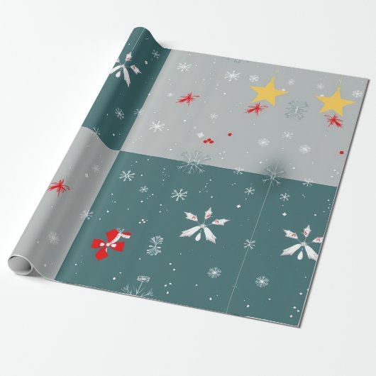 Festes Winter Wonderland Wrapping Paper Geschenkpapier (Ungerollt)