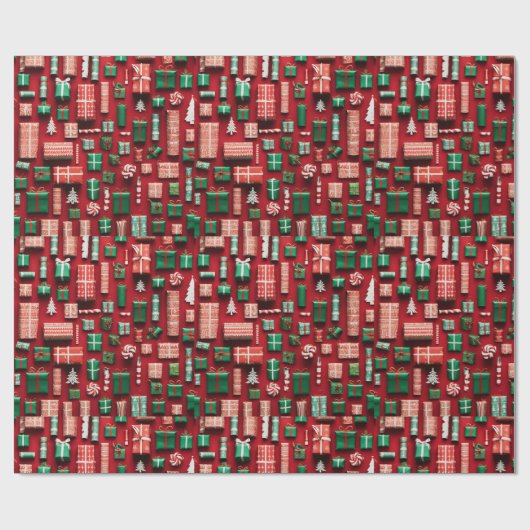 Festes Wonderland Wrapping Paper Geschenkpapier (Flach)