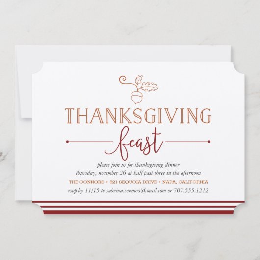 Festessen | Erntedank Abendessen Einladung (Vorderseite)