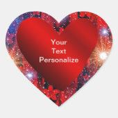 festfarbene Blume Herz-Aufkleber (Vorderseite)