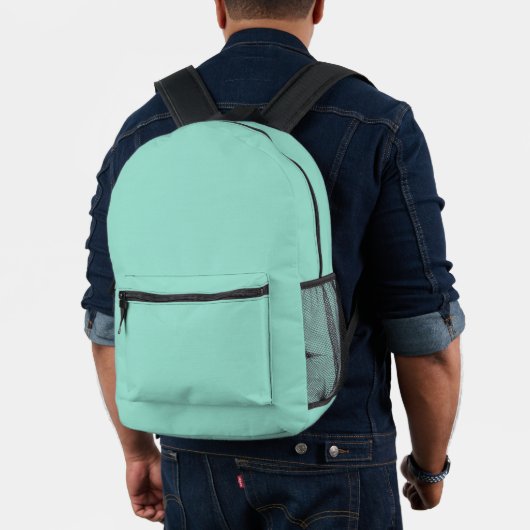 Festfarbenes Beach Glass schlichte Aqua-Grünminze Bedruckter Rucksack (Insitu (Modell))