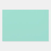 Festfarbenes Beach Glass schlichte Aqua-Grünminze Geschenkpapier Set (Vorderseite)