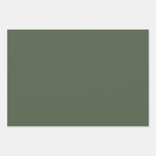 Festfarbiger Wald Moss dunkelgrün Geschenkpapier Set (Vorderseite)