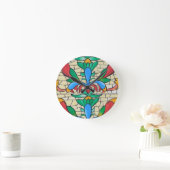 Festgehalten- Glasfenster-Wandsperre Runde Wanduhr (Zuhause)