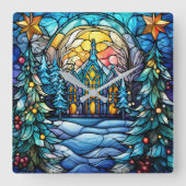 Festgehaltene Glas-Kirchenmauer Quadratische Wanduhr (Vorderseite)