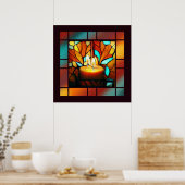 Festgehaltene Glaskerzen Mokokokunstkunst Poster (Küche)