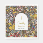 Festgehaltenes Glas Christening Taufe Gefallen Serviette (Vorderseite)