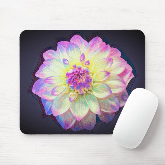 Festgehaltenes Glas Dahlia Mouse Pad Mousepad (Mit Mouse)