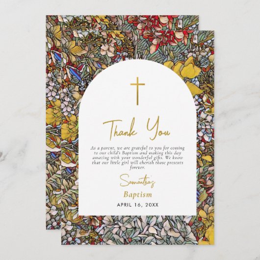 Festgehaltenes Glas griechisch-orthodoxe Christeni Dankeskarte (Vorne/Hinten)