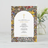 Festgehaltenes Glas griechisch-orthodoxe Christeni Einladung (Stehend Vorderseite)