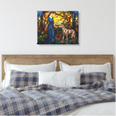 "Festgehaltenes Glas, große Däne" Leinwanddruck (Insitu (Schlafzimmer))