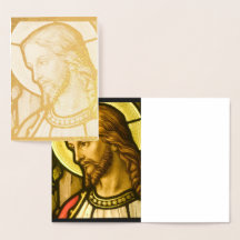 Festgehaltenes Glas Jesus Christus Foil Card