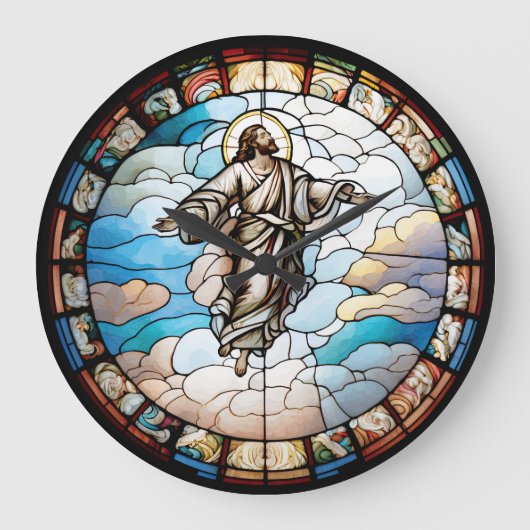 Festgehaltenes Glas Jesus Design Uhr (Vorderseite)