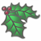 Festgehaltenes Glas sieht Holly und Berries aus Aufkleber (Vorderseite)