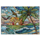 Festgehaltenes Glasmeer bei Sonnenuntergang Schneidebrett (Vorderseite)