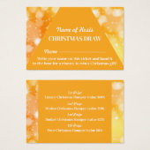 Festgelb, Weihnachten Party Raffelkarten (Vorne & Hinten)