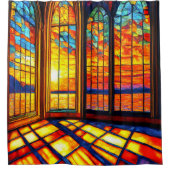 Festgelegte Glas Sunset Art Duschvorhang (Vorderseite)