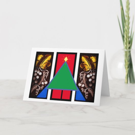 Festgelegte Glasfenster von Bruce Tunis Karte (Vorderseite)