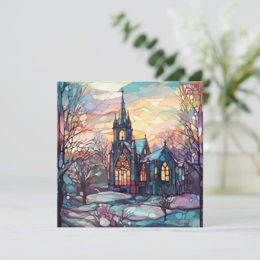 Festgelegte Glaskirchenkarte (Blank Behind) (Stehend Vorderseite)