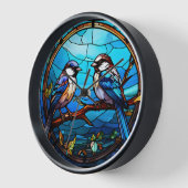 Festgelegte Glass Birds Wall Clock Uhr (Winkel)