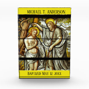 Festgelegte Glass Erwachsene Taufe Jesus St. John Fotoblock