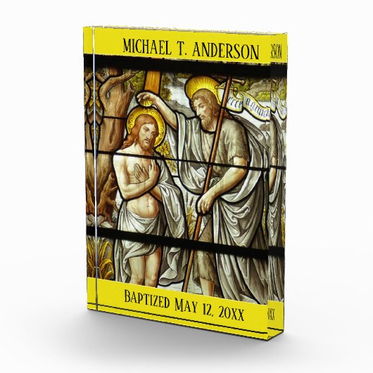 Festgelegte Glass Erwachsene Taufe Jesus St. John Fotoblock (Rechts)