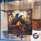 Festgelegte Glass Ravens Fensteraufkleber (Café-Fenster)