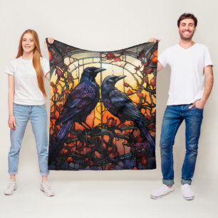 Festgelegte Glass Ravens Fleecedecke