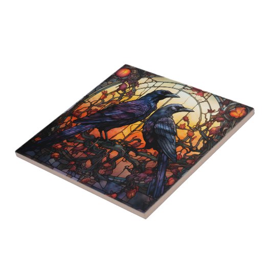 Festgelegte Glass Ravens Fliese (Seite)