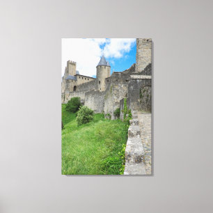 Festgelegte Mauer von Carcassonne Leinwanddruck