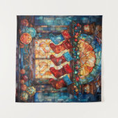 Festgelegte Weihnachtsgläser-Strümpfe Tapestry Wandteppich (Vorderseite (Horizontal))