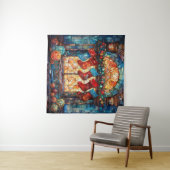 Festgelegte Weihnachtsgläser-Strümpfe Tapestry Wandteppich (Beispiel (Horizontal))