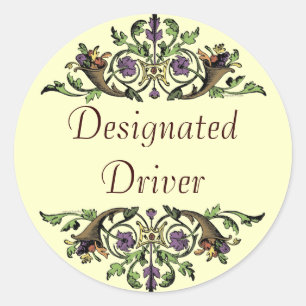 Festgelegter Fahrer Holiday Cornucopia Safety Stic Runder Aufkleber