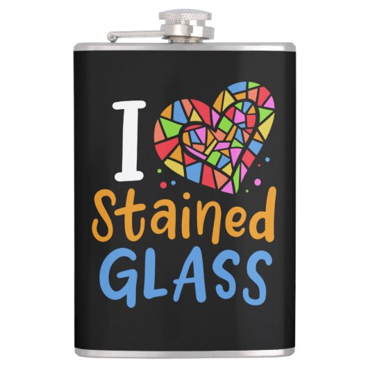 Festgelegter Glaskünstler Flachmann (Vorderseite)