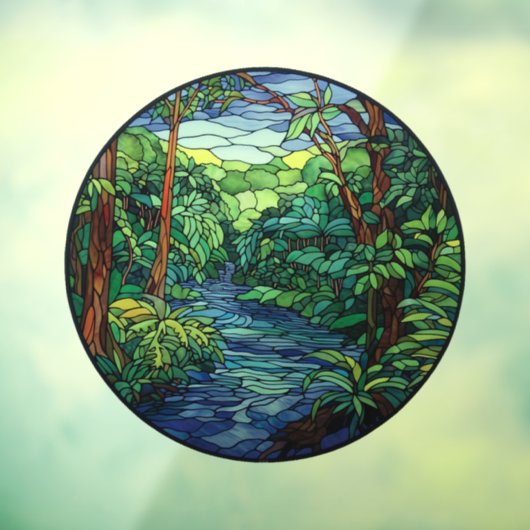 Festgelegter Glass Dschungel Runde Fensteraufkleber (Blatt 3)