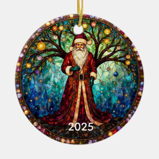 Festgelegter Glass Weihnachtsbaum Keramik Ornament (Vorne)