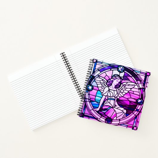 Festgelegter Glass Window Christmas Angel Notizblock (Innenseite)