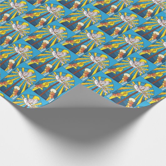 Festgelegtes Glas Heilige Masse Host und Chalice R Geschenkpapier (Ecke)