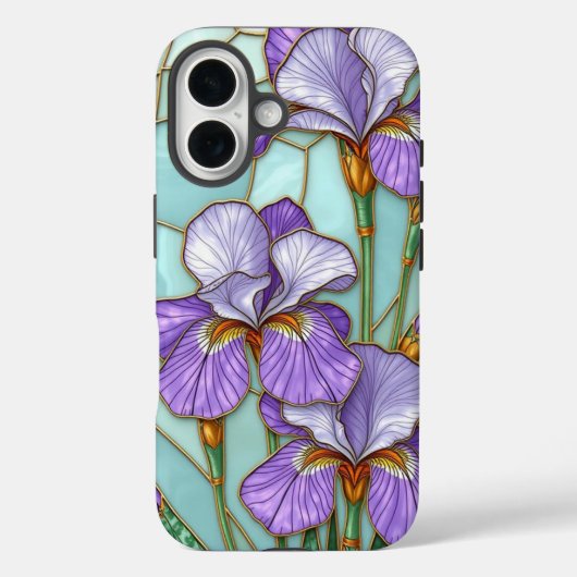 Festgelegtes Glas Iris Blumen Phone Case (Rückseite)