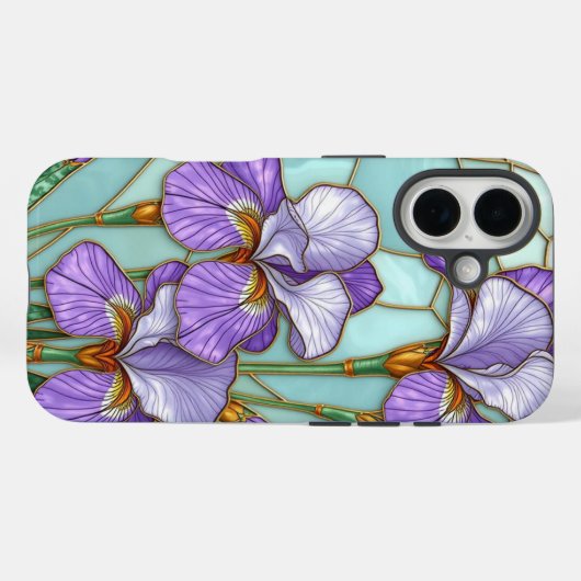 Festgelegtes Glas Iris Blumen Phone Case (Rückseite (Horizontal))