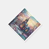 Festgelegtes Glas Kirche Papier Napkins Serviette (Ecke)