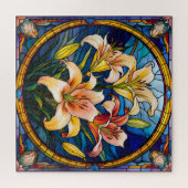 Festgelegtes Glas Lilies Puzzle (Horizontal)