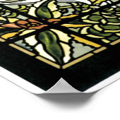 Festgelegtes Glas mit Vögeln und Schmetterlingen Poster (Ecke)