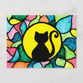 Festgelegtes Glas Wasserfarbenküche Postkarte